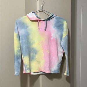 Caution To The Wind Kids Tie-Dye Hooded Pullover - Pastel Pink, Yellow & Blue